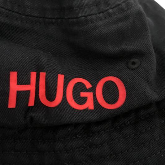 Hugo logo bucket hat in black