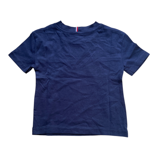 Tommy Hilfiger Boys Chest Stripe Logo T-Shirt – T-shirt Garçon Bleu Marine en Coton