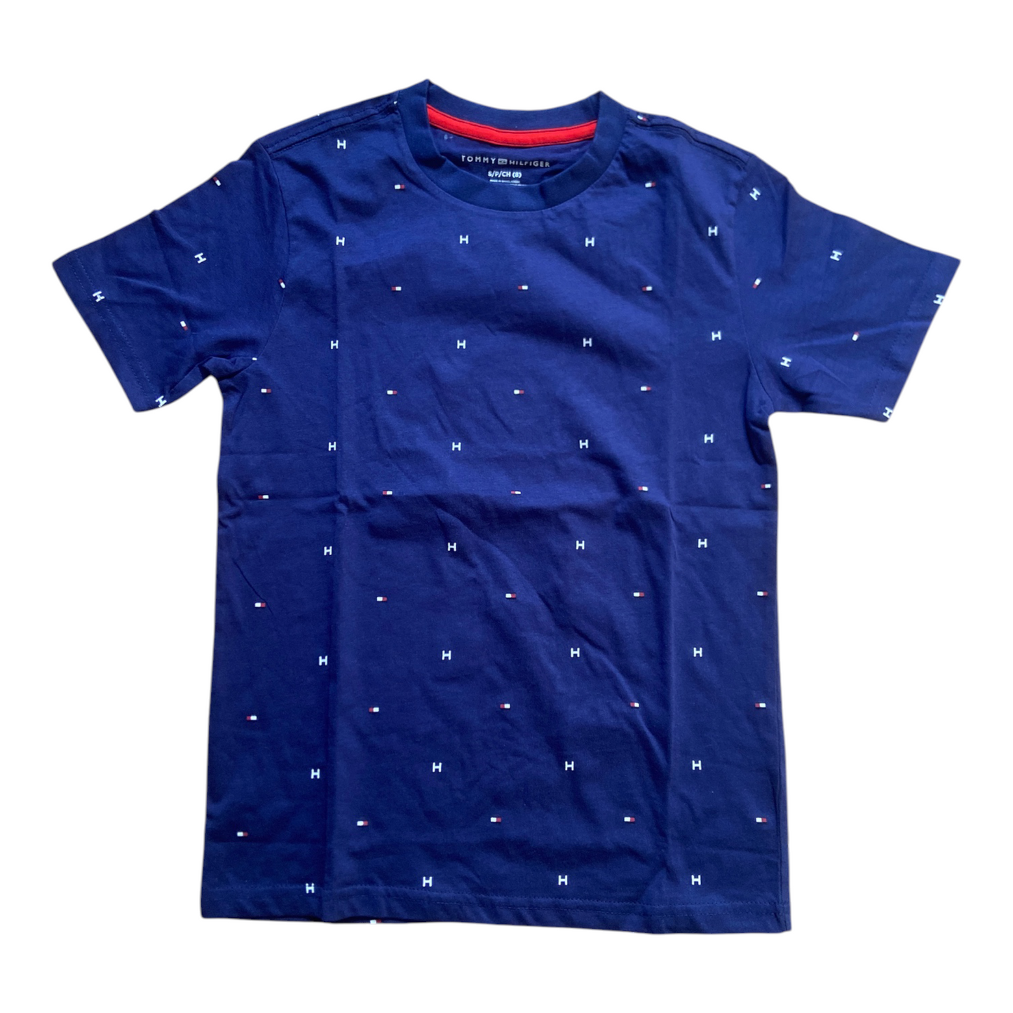 Tommy Hilfiger T-shirt Garçon TBMJA09D Marine – T-shirt Enfant en Coton