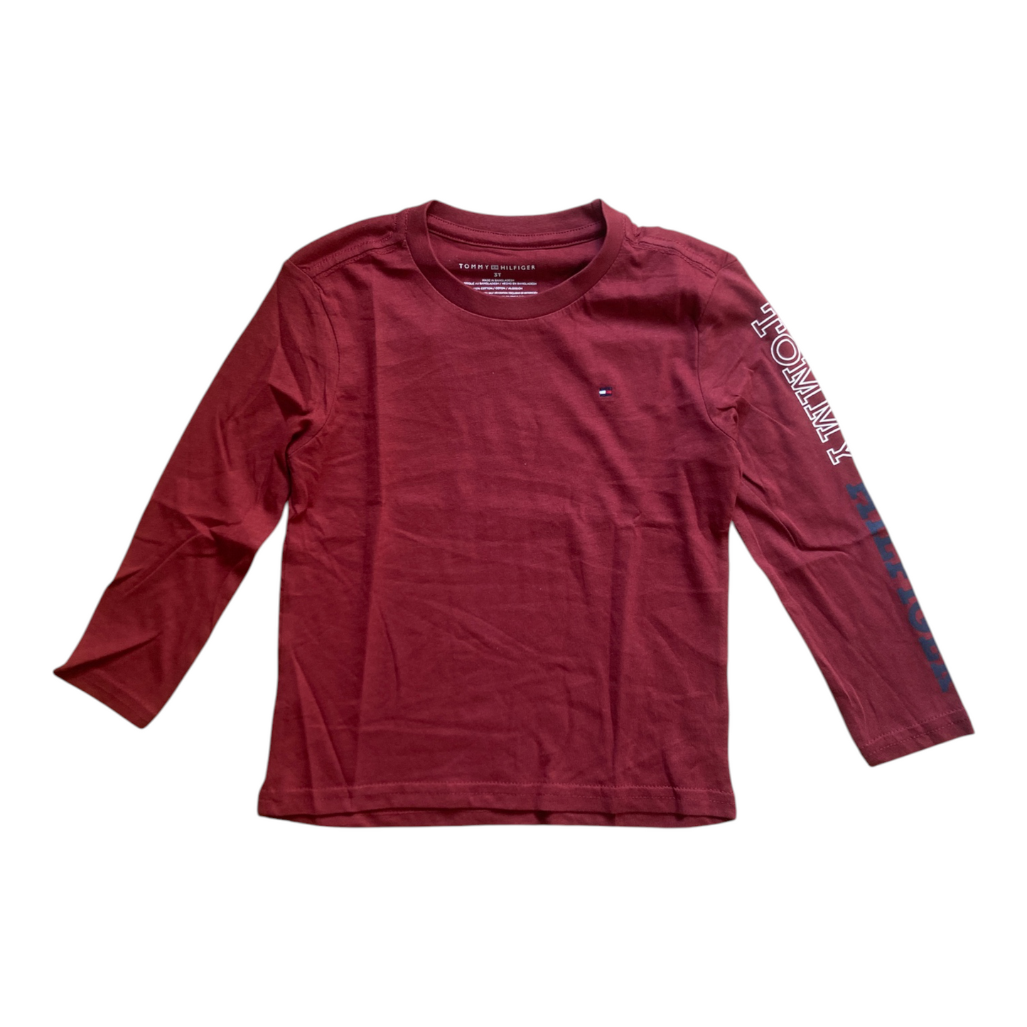 T-Shirt Enfant Manches Longues Tommy Logo – Haut Coton Confortable Style Casual