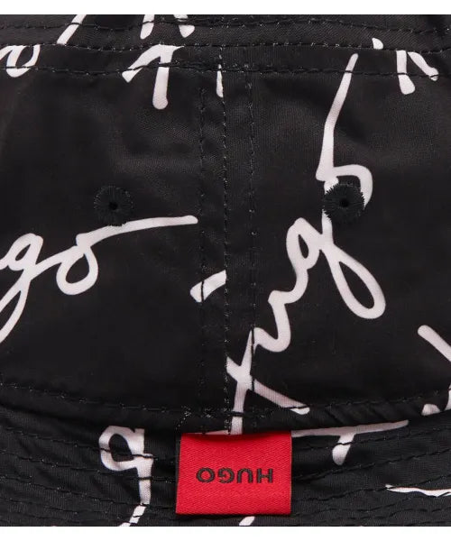 Bob HUGO Monogramme Noir & Blanc – Bucket Hat Homme