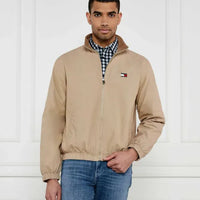 Men's Tommy Hilfiger Veste jacket in navy blue, featuring a front zipper and brand logo, by BITAMBS.