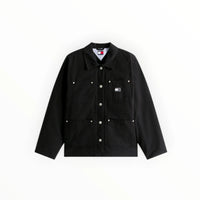 Black Tommy Hilfiger workwear vest from BITAMBS with a sleek, durable design, featuring logo accents and functional pockets.