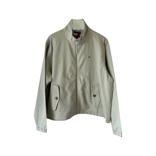 Veste Tommy Hilfiger Coupe Courte Zippée – Blouson Léger Mi-Saison Casual Chic (Bleu, Beige, Vert, Blanc)