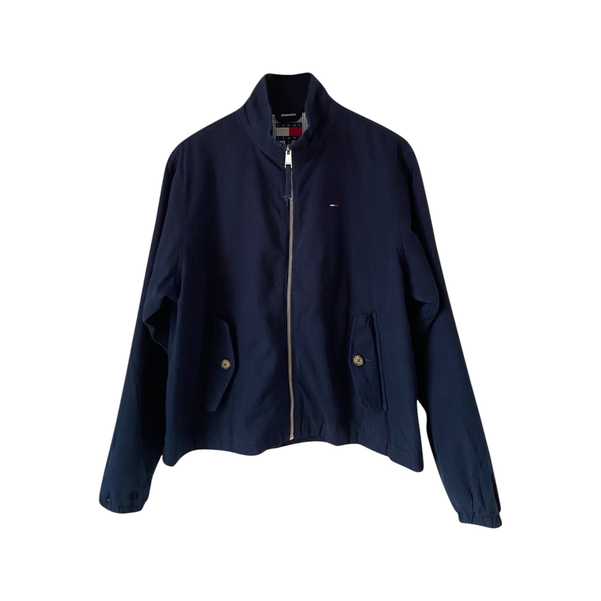 Veste Bleu Tommy Hilfiger Femme DW0DW20526, veste Tommy Jeans zippée, vue de face, style casual moderne.