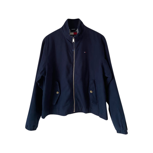 Veste Bleu Tommy Hilfiger Femme DW0DW20526, veste Tommy Jeans zippée, vue de face, style casual moderne.