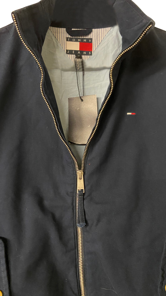 Veste Tommy Hilfiger Coupe Courte Zippée – Blouson Léger Mi-Saison Casual Chic (Bleu, Beige, Vert, Blanc)