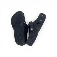 Unisex Black Geometric Pattern Crocs – Premium Comfort Clogs with Adjustable Strap