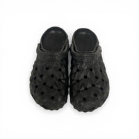 Unisex Black Geometric Pattern Crocs – Premium Comfort Clogs with Adjustable Strap