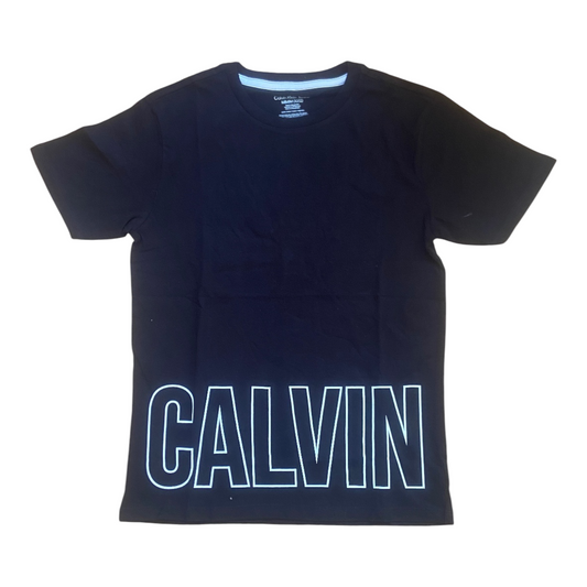 T-shirt Calvin Klein Jeans Enfant Noir – T-shirt Logo CALVIN Coton Manches Courtes