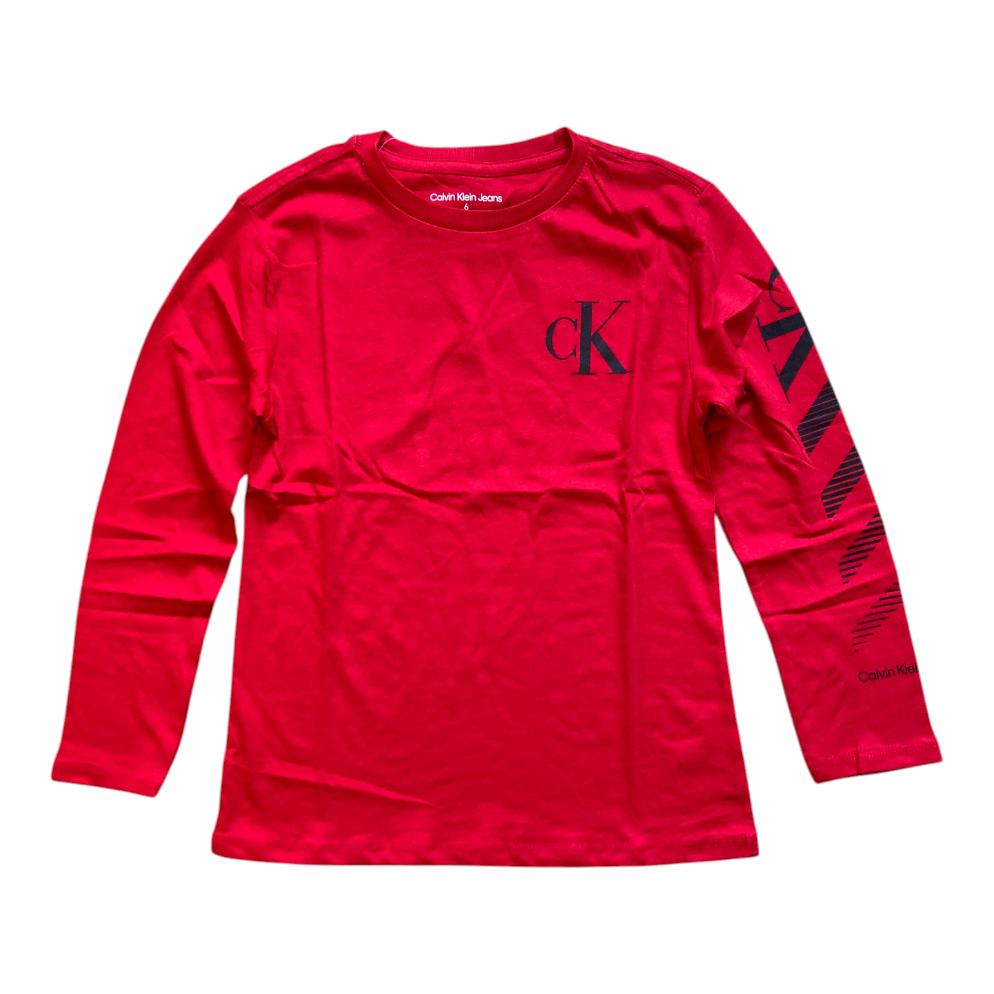 Calvin Klein Kids T-Shirt Garçon Manches Longues – Sportswear Fit Logo Signature