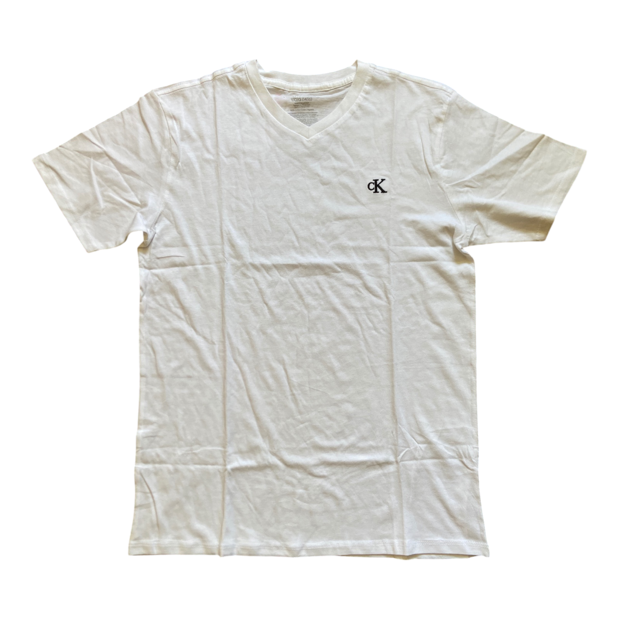 Calvin Klein Kids T-Shirt Garçon Col V Monogramme – Haut Casual Premium Enfant