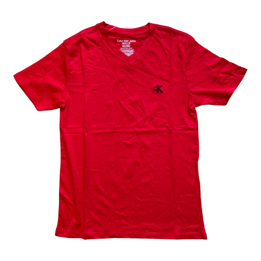 Calvin Klein Kids T-Shirt Garçon Col V Monogramme – Haut Casual Premium Enfant