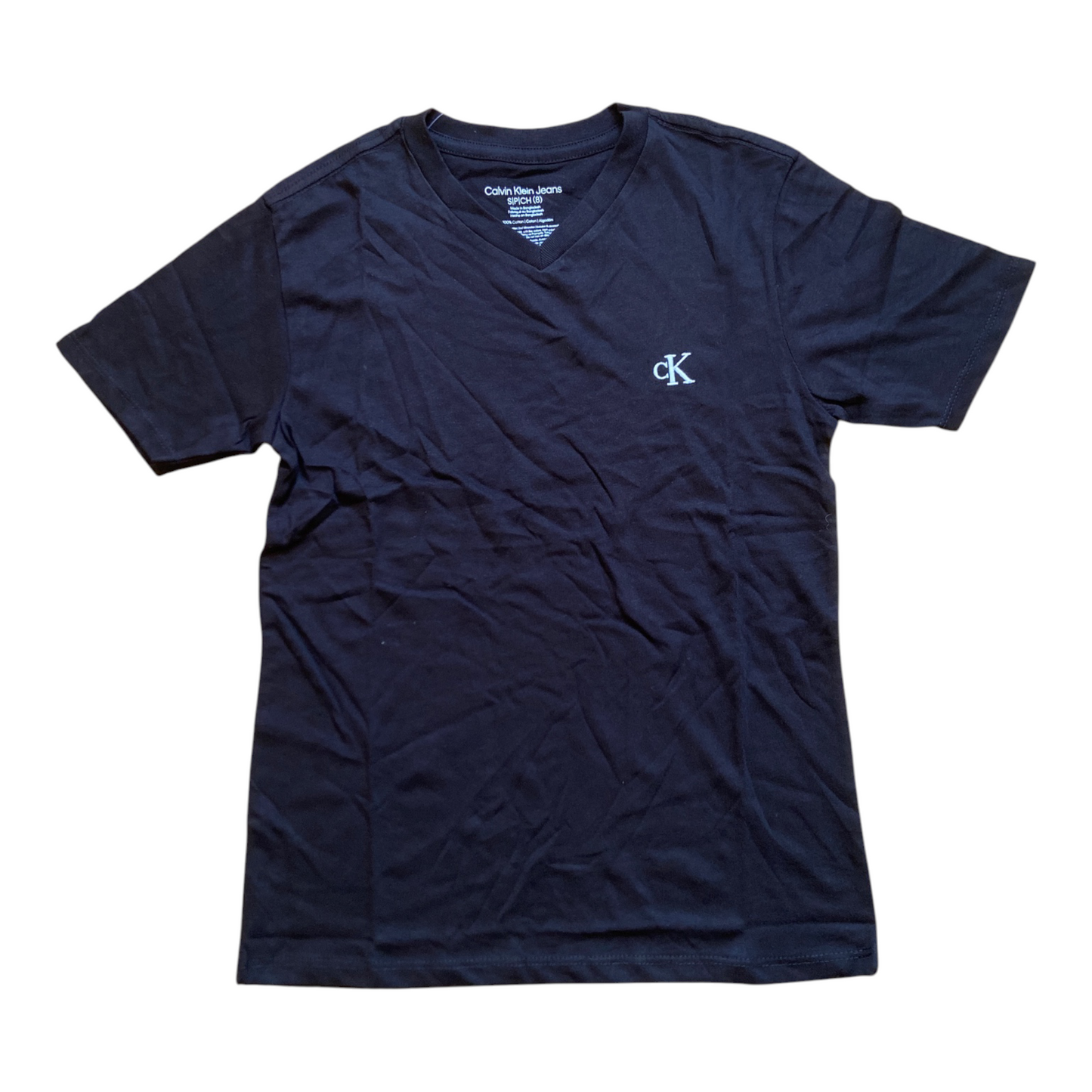 Calvin Klein Kids T-Shirt Garçon Col V Monogramme – Haut Casual Premium Enfant