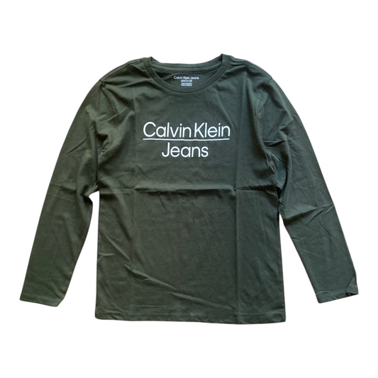 T-shirt Enfant Calvin Klein Jeans Manches Longues Kaki