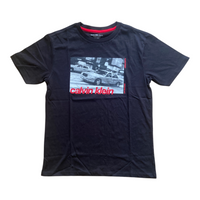 T-shirt Calvin Klein Jeans Garçon Noir Imprimé New York Logo Rouge