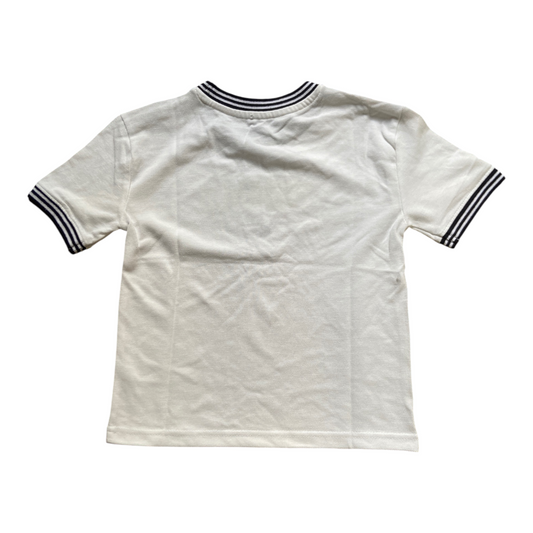 Tommy Hilfiger Boys Logo Ringer T-Shirt – T-shirt Garçon Blanc en Coton