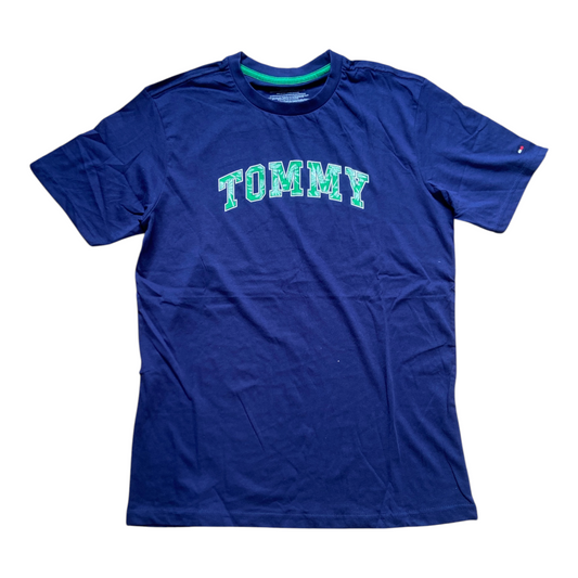 Tommy Hilfiger Boys Tommy Logo T-Shirt – T-shirt Garçon Bleu Marine en Coton