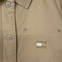 BITAMBS Tommy Hilfiger beige cotton canvas workwear jacket with branded metal buttons and chest pocket logo