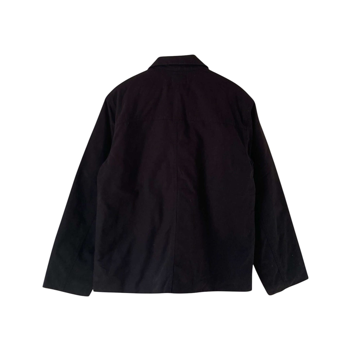 BITAMBS Tommy Hilfiger black cotton canvas workwear jacket, back view showing a structured collar and clean design.