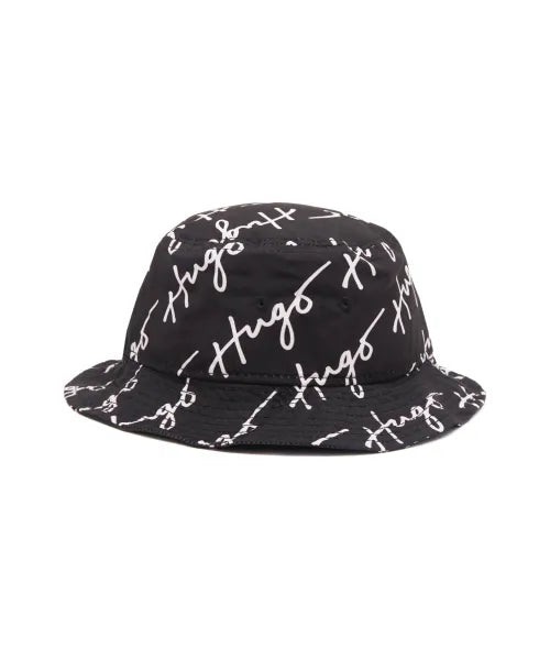 Bob HUGO Monogramme Noir & Blanc – Bucket Hat Homme