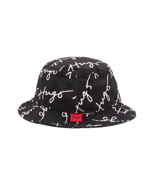 Bob HUGO Monogramme Noir & Blanc – Bucket Hat Homme